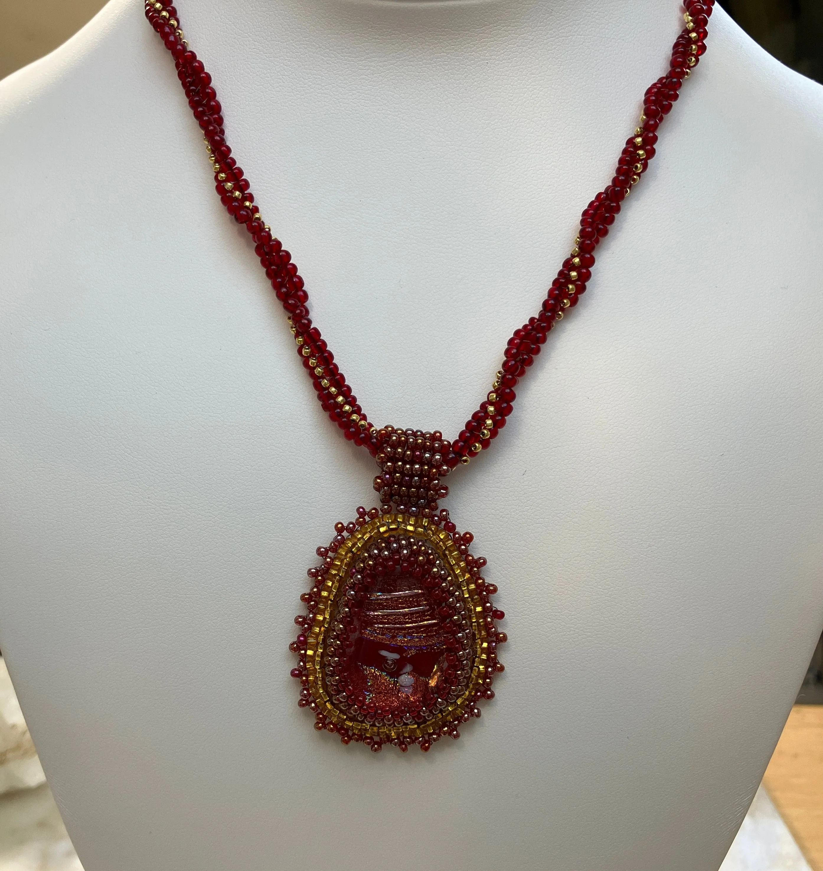 Plain Ruby and Gold Pendant