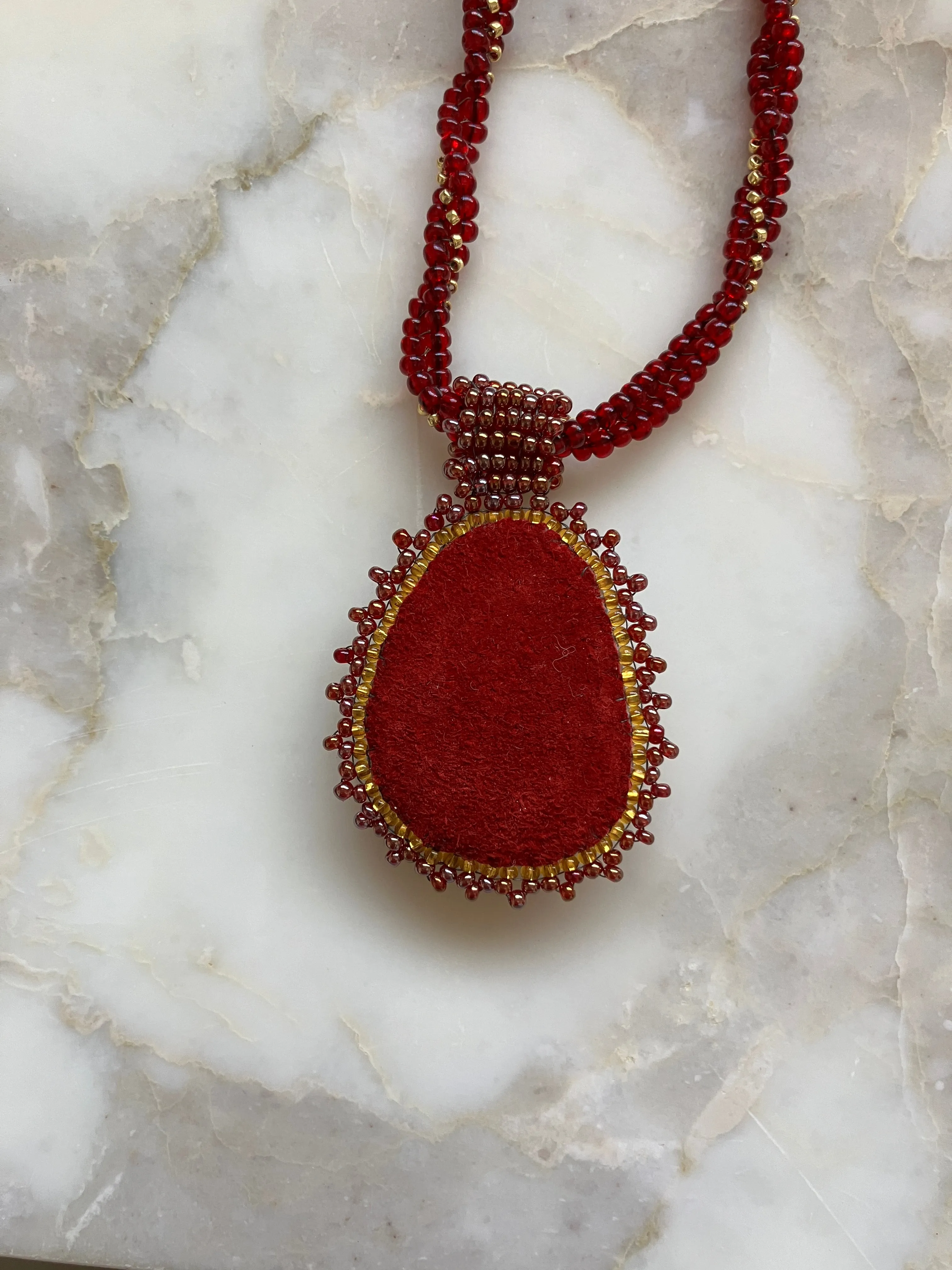 Plain Ruby and Gold Pendant