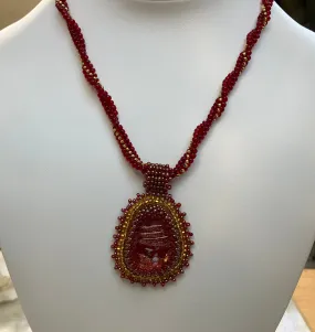 Plain Ruby and Gold Pendant