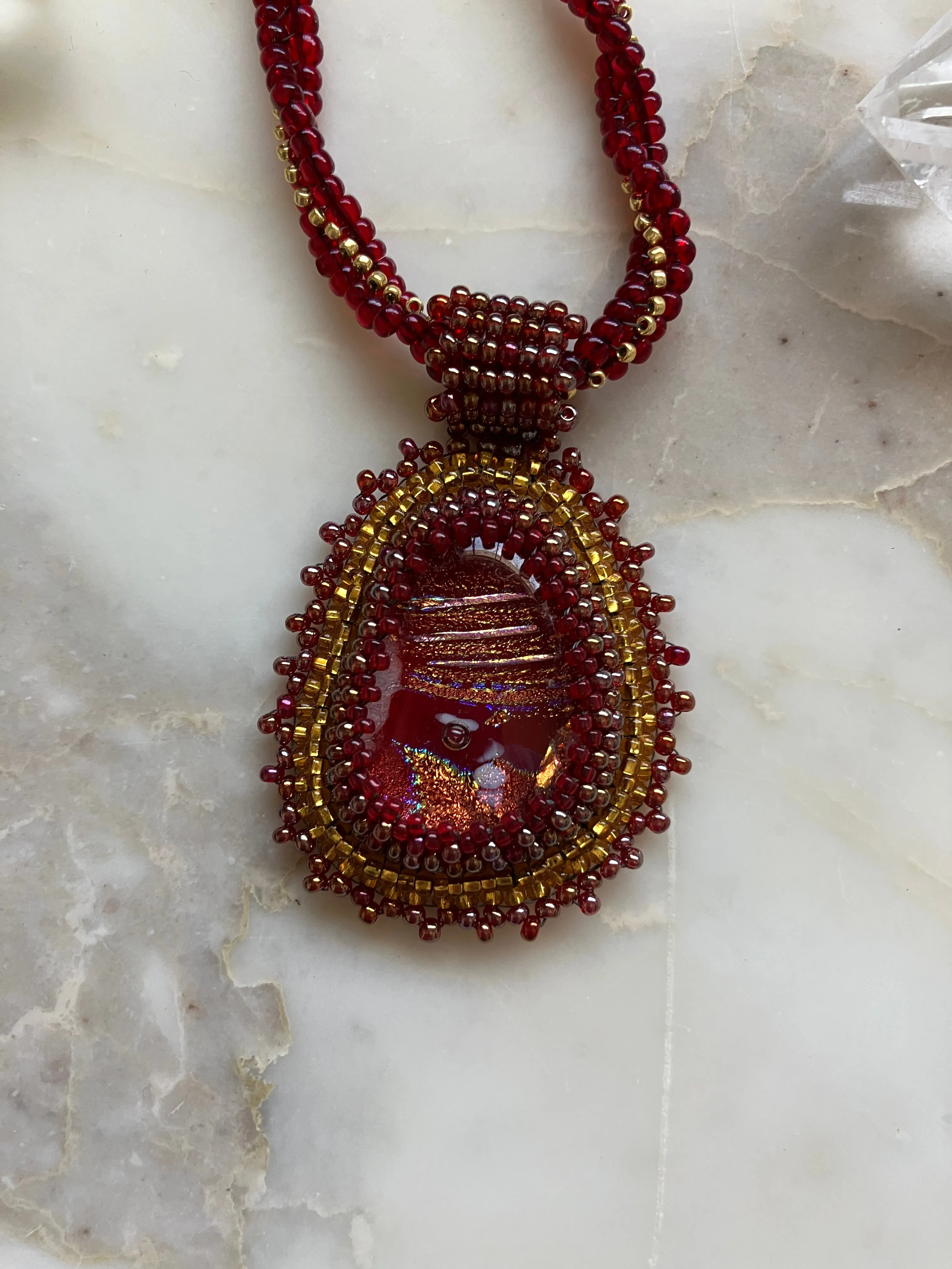 Plain Ruby and Gold Pendant