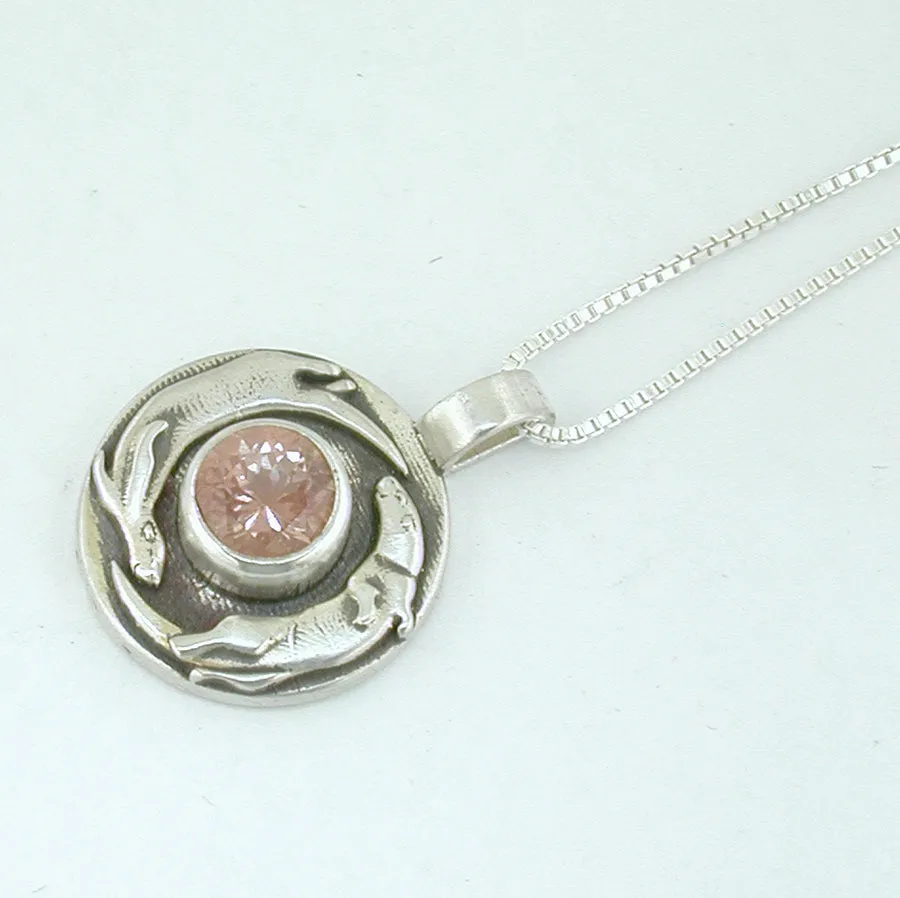 Playful Otter Pendant with Sunstone