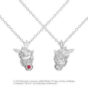 [Pokémon]Flareon & Pokéball necklace K18 white gold