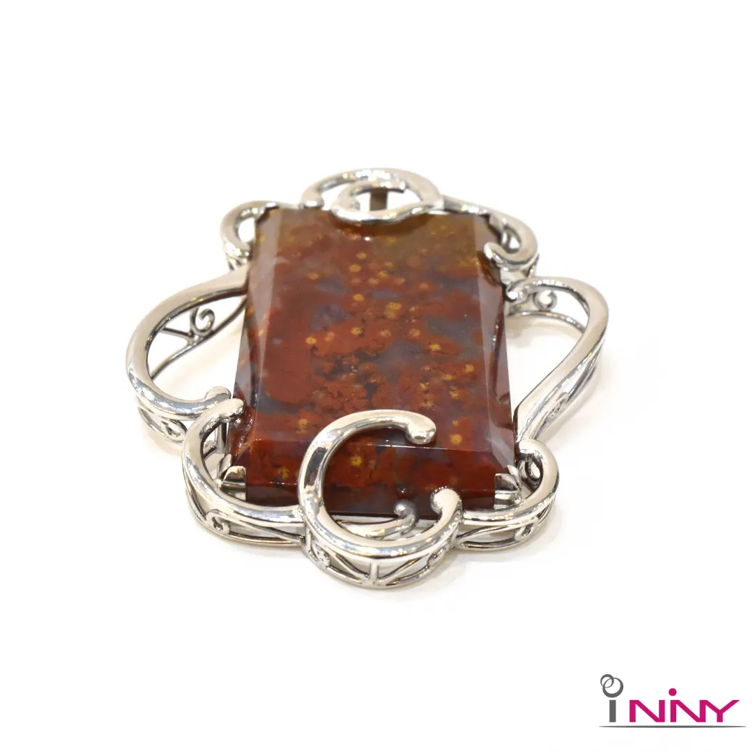 Poppy Jasper Rectangle Pendant