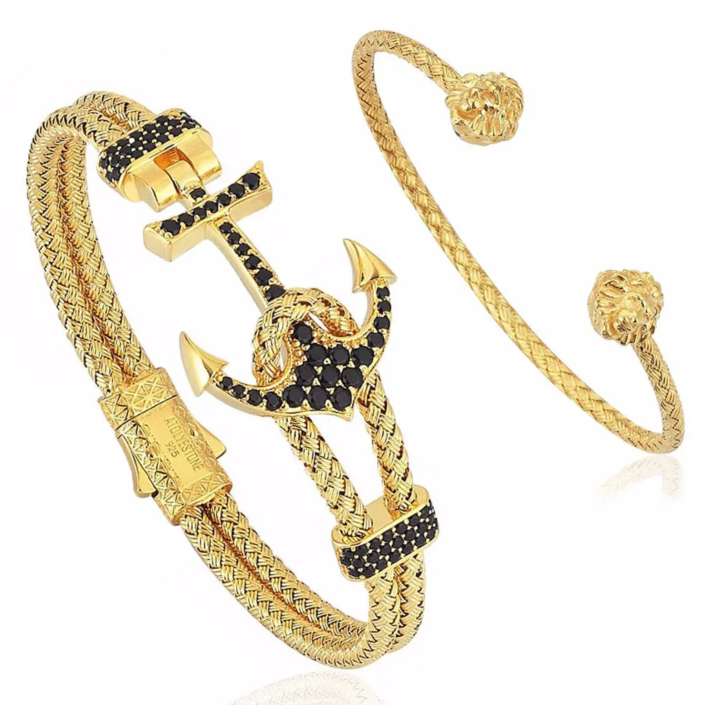 Premium Anchor and Leo Bundle in Yellow Gold