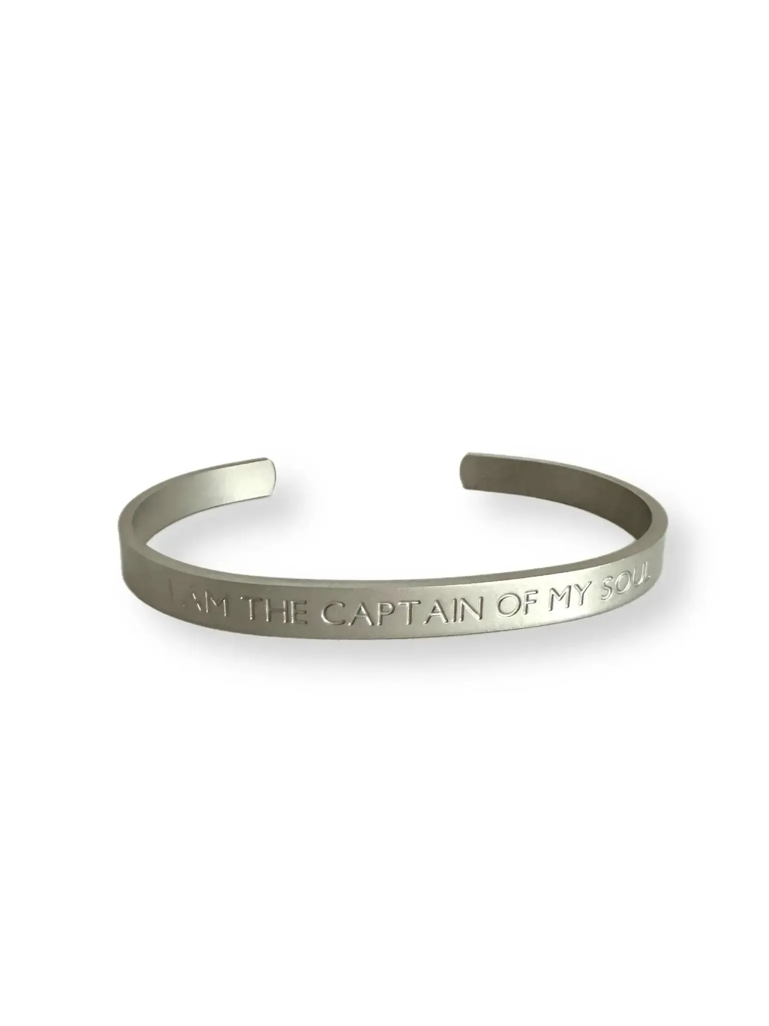 "I Am The Captain Of My Soul" Bracelet  - silver matt