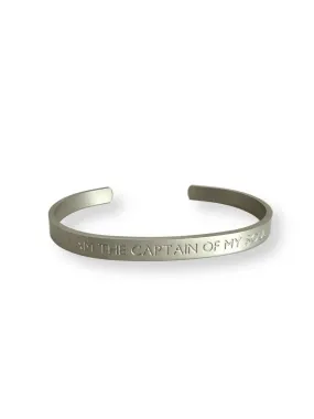 "I Am The Captain Of My Soul" Bracelet  - silver matt