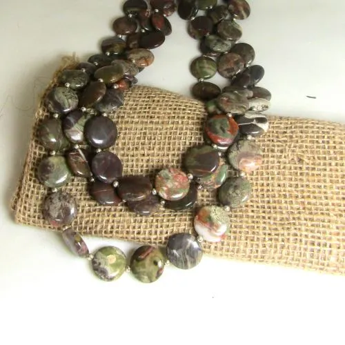 Rainforest Jasper Gemstone Necklace Multi-strand