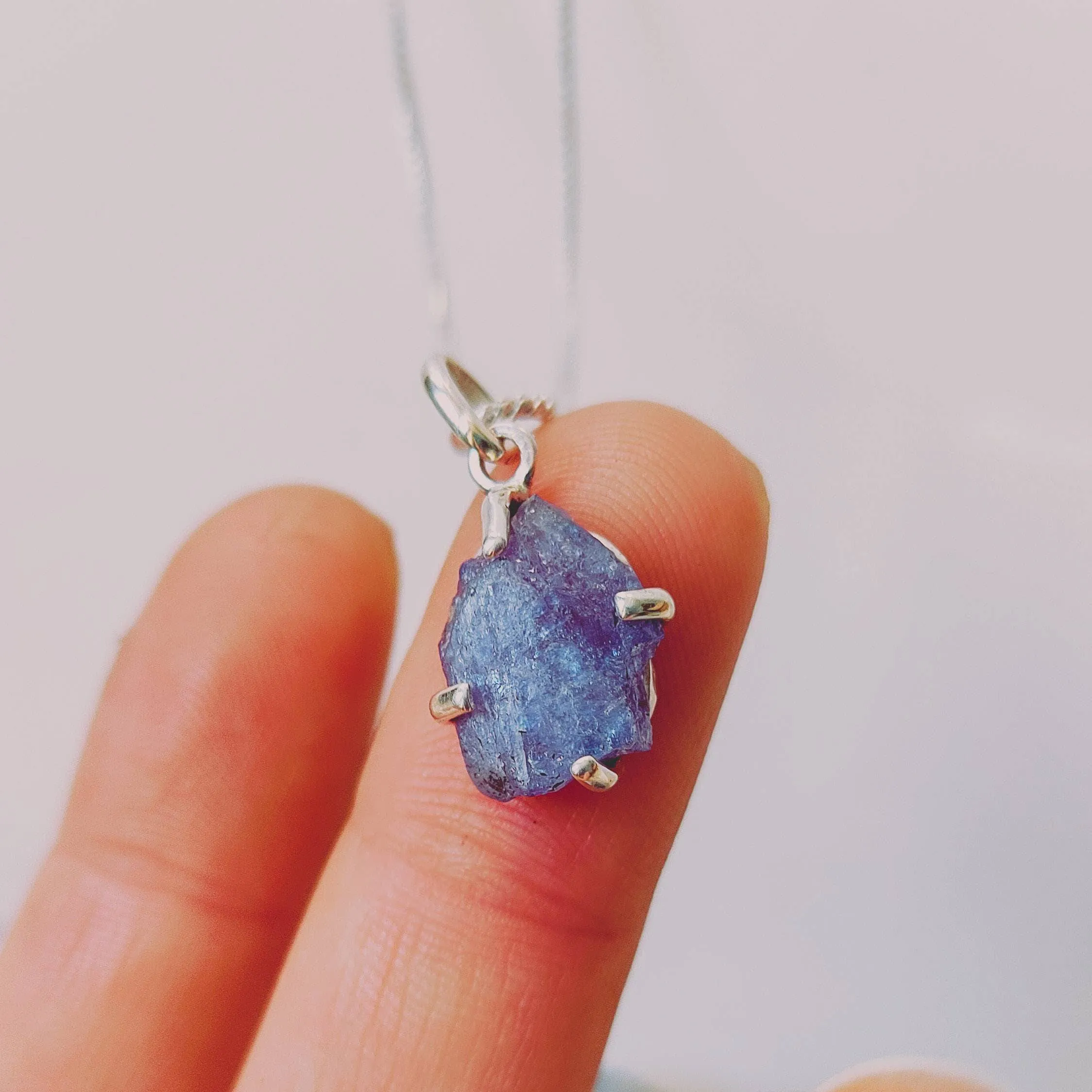 Raw Tanzanite Pendant Necklace