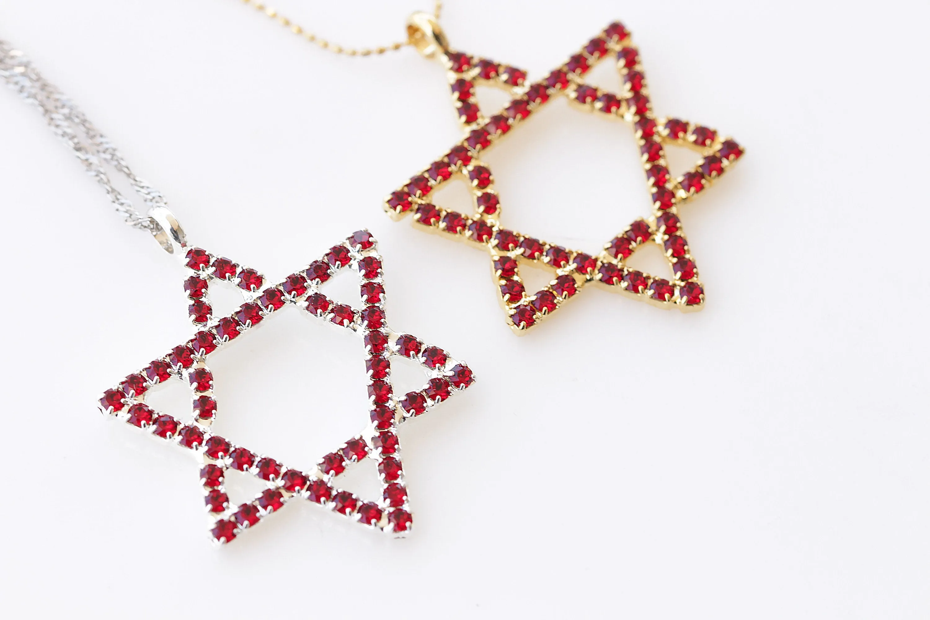 RED STAR OF David Necklace