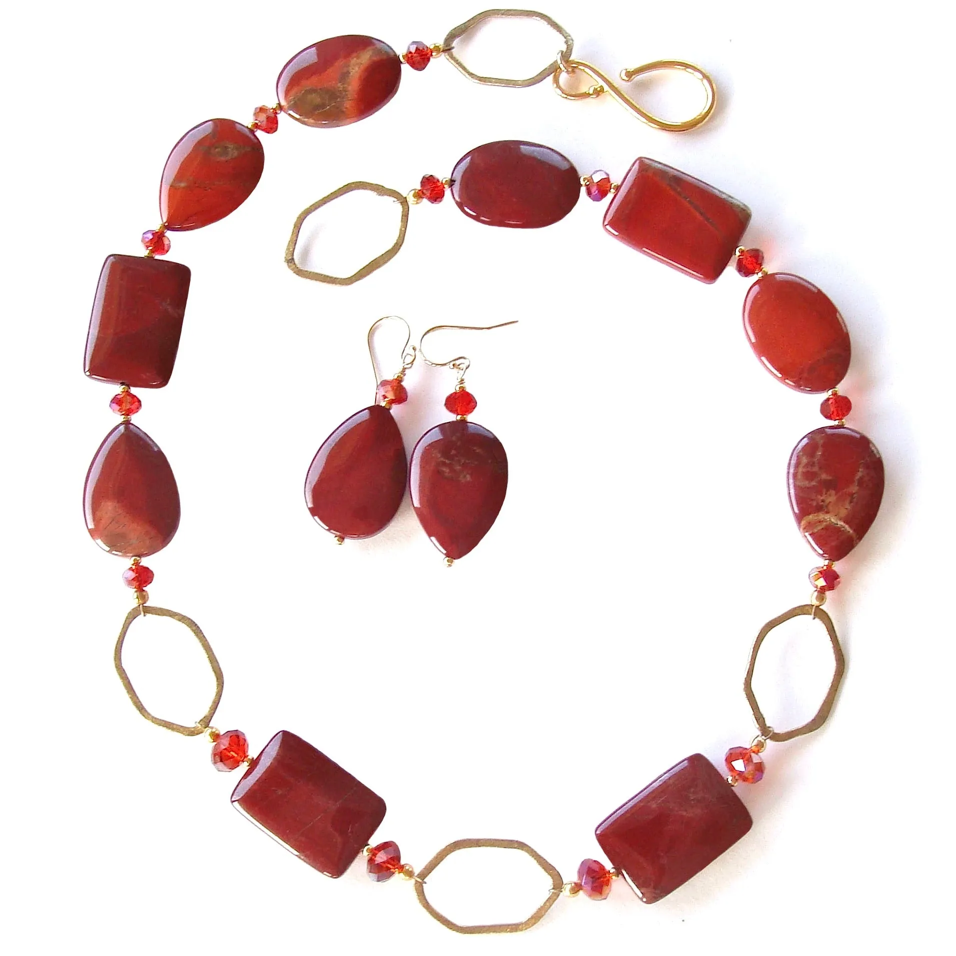 Renate: Red Gemstone Necklace Set