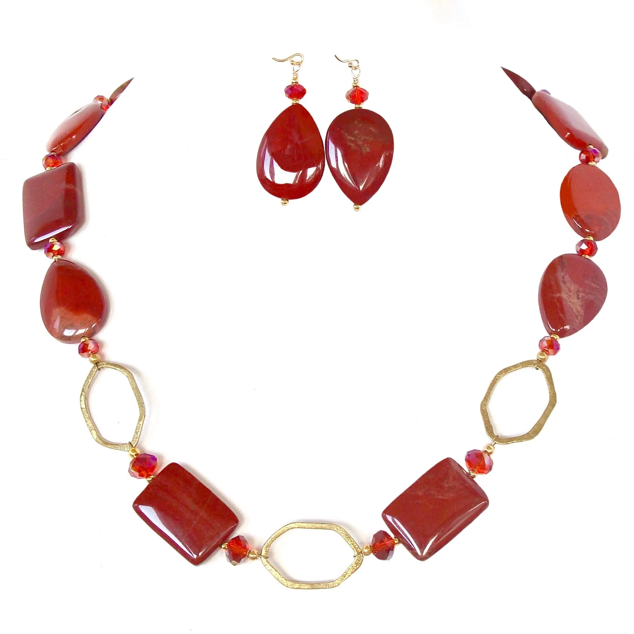 Renate: Red Gemstone Necklace Set