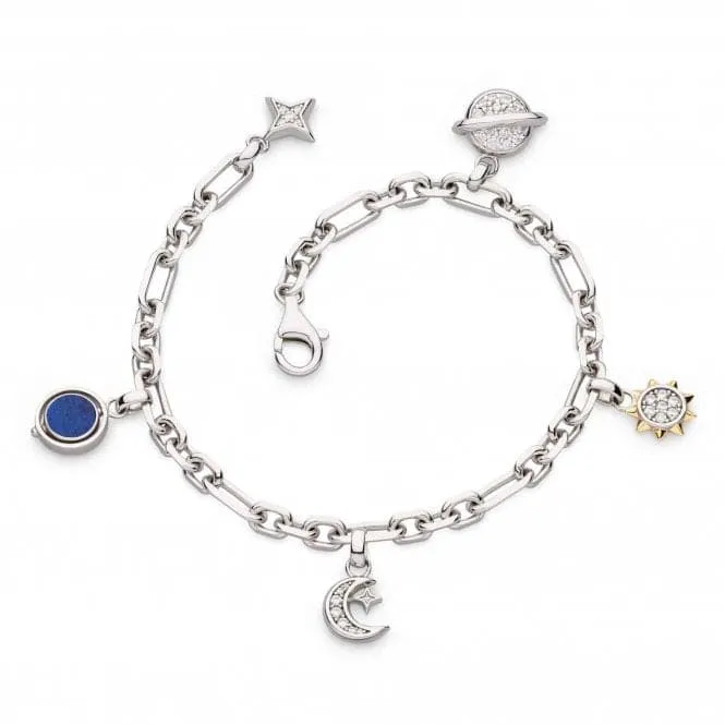 Revival Céleste Lapis Golden Multi Charm Figaro Bracelet 70495GLC