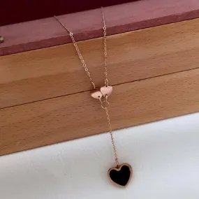 Rose Gold Heart Pendant with Rose Gold Chain Gold-plated Plated Brass Chain