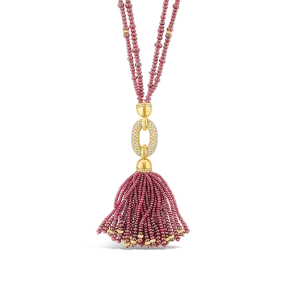 Ruby & Diamond Tassel Necklace