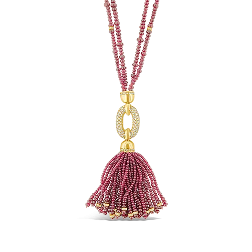 Ruby & Diamond Tassel Necklace