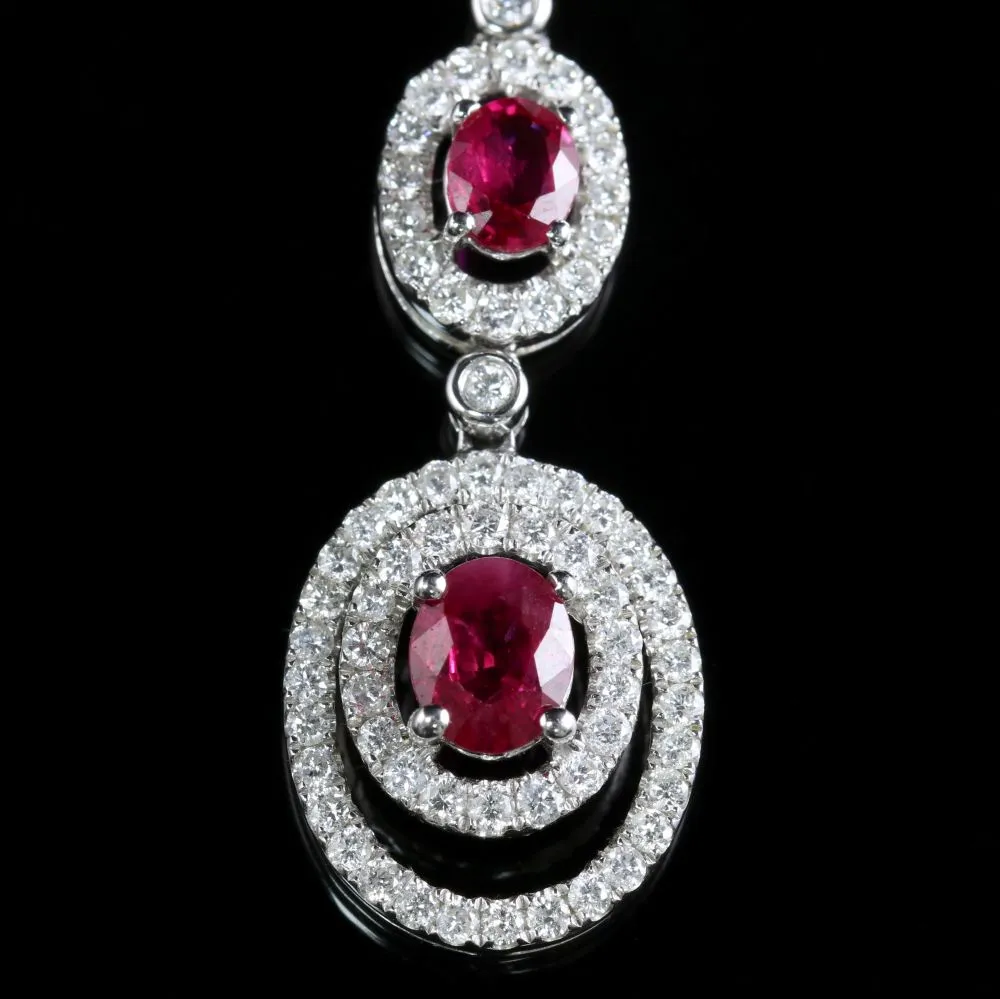 Ruby Diamond Necklace 18Ct 2.38Ct Diamond 3.25Ct Ruby