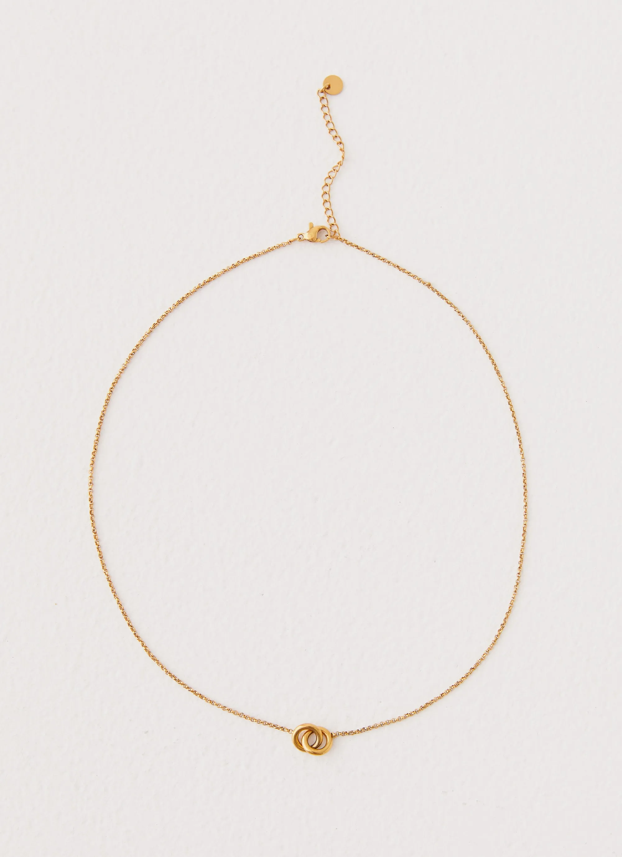 Ruby Interlocked Necklace - Gold