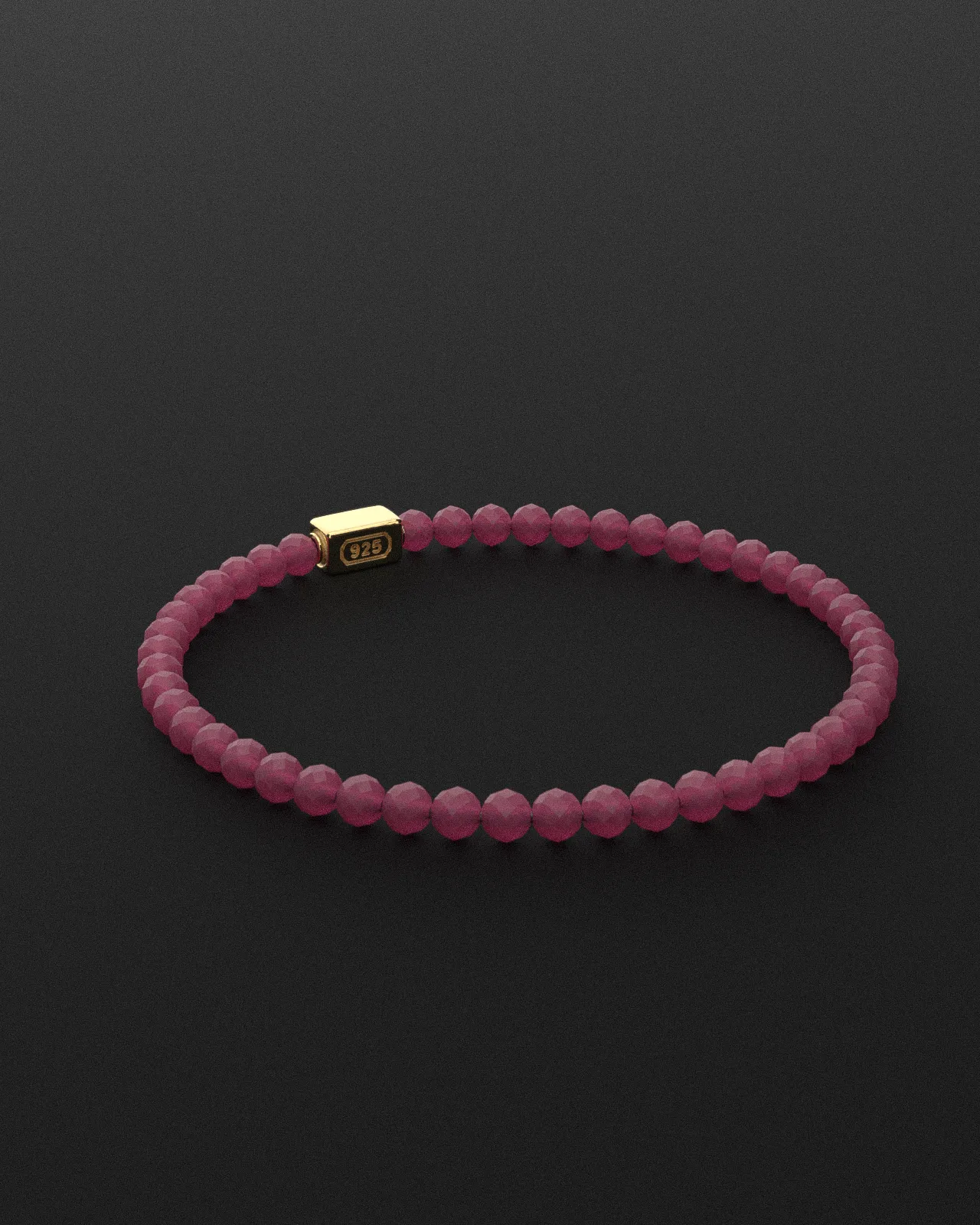 Ruby Matte Bracelet Faceted 4mm | Essential by Seekers Men's Jewelry