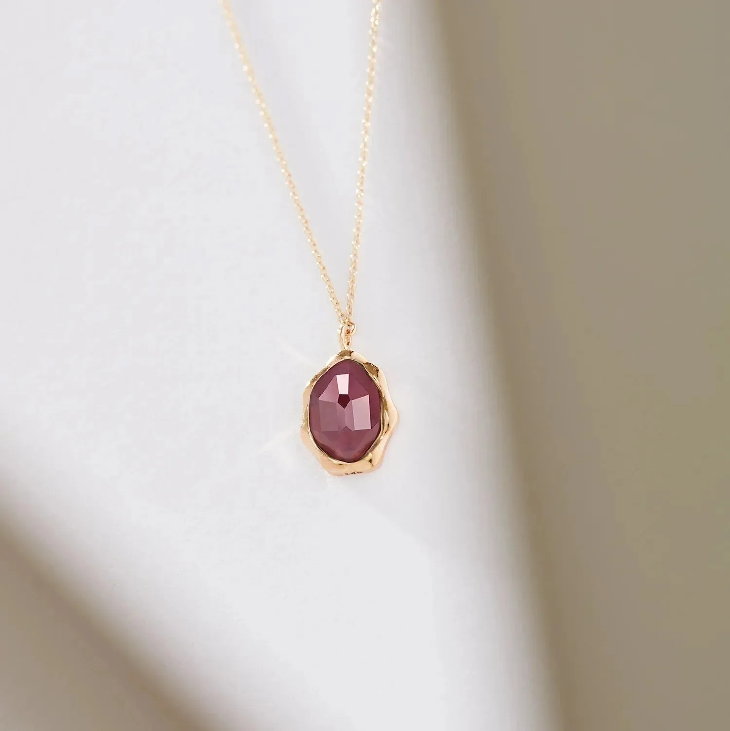 ruby mood necklace - 14k yellow gold