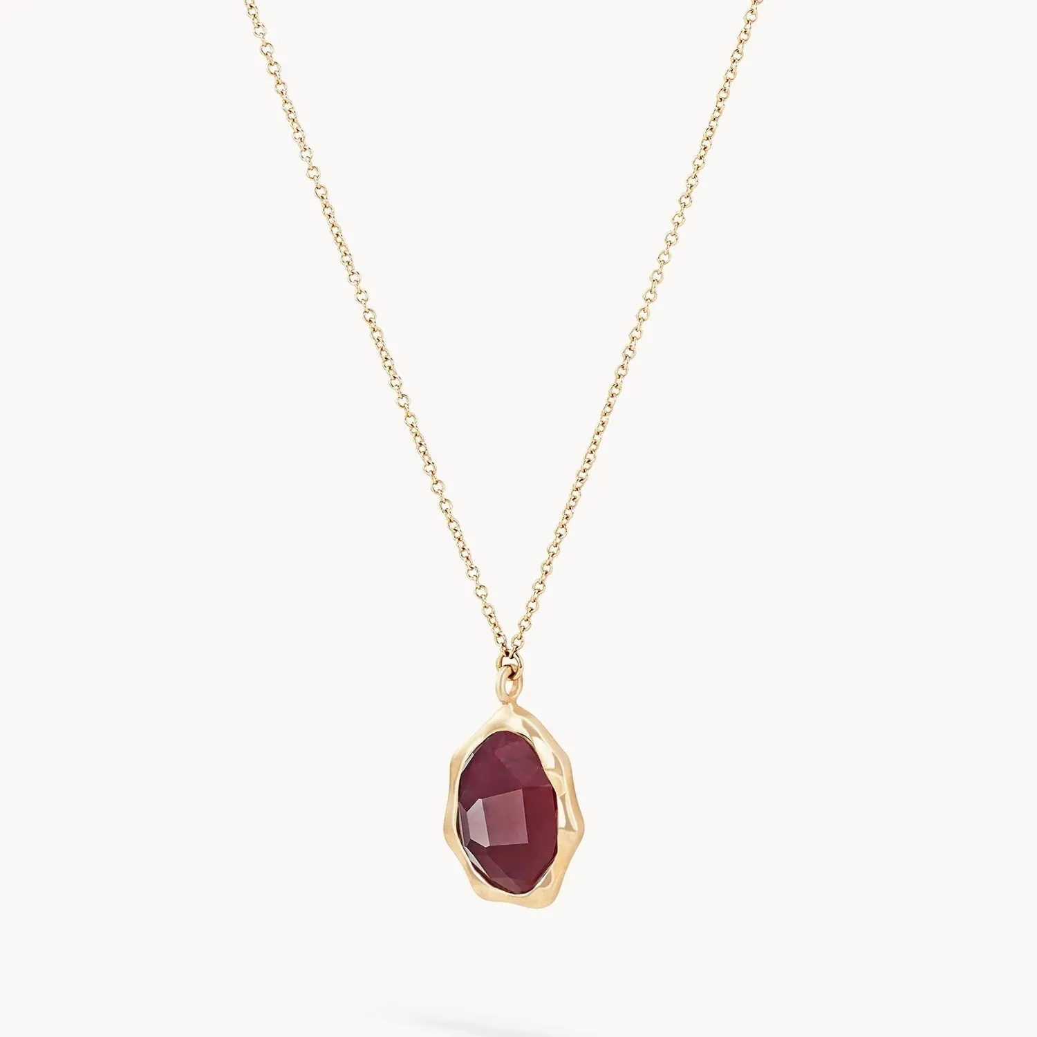 ruby mood necklace - 14k yellow gold