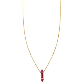 Ruby Window Charm Necklace