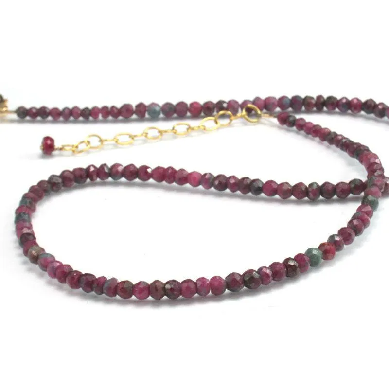 Ruby-Zoisite Necklace w/Gold Filled Trigger Clasp