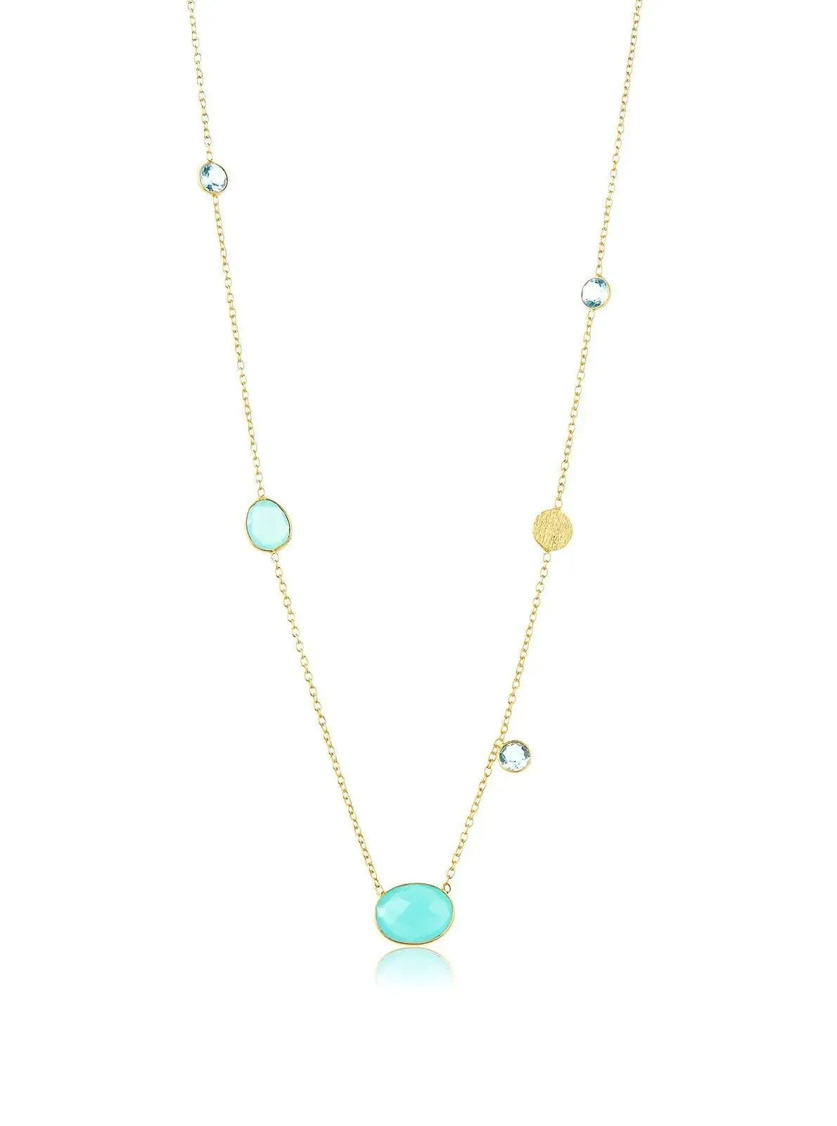 Saachi Blue Topaz & Aqua Chalcecedony Necklace