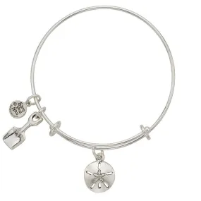 Sand Dollar Shovel Charm Bangle Bracelet