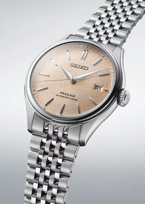 SEIKO PRESAGE AUTOMATIC SALMON TEXTURE DIAL STAINLESS SPB467J