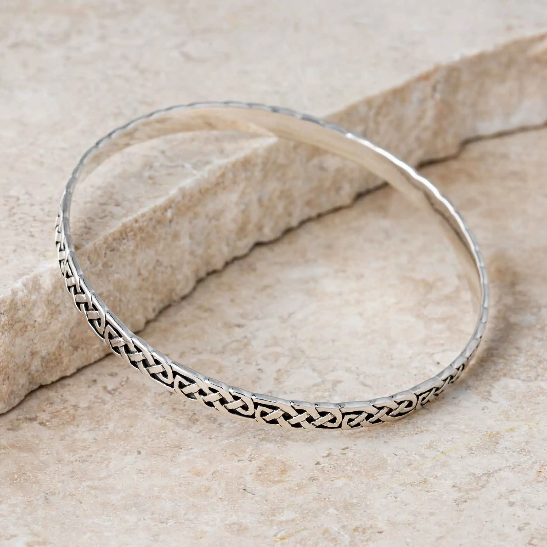 Silver Celtic Knotwork Bangle Bracelet