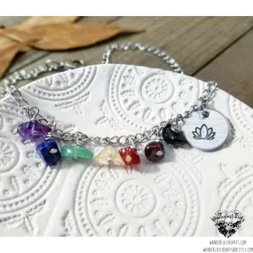 Silver chakra anklet