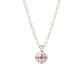 Small Silver Lights Ruby Necklace