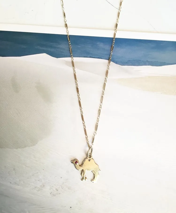 Solid Gold Camel 14k Necklace