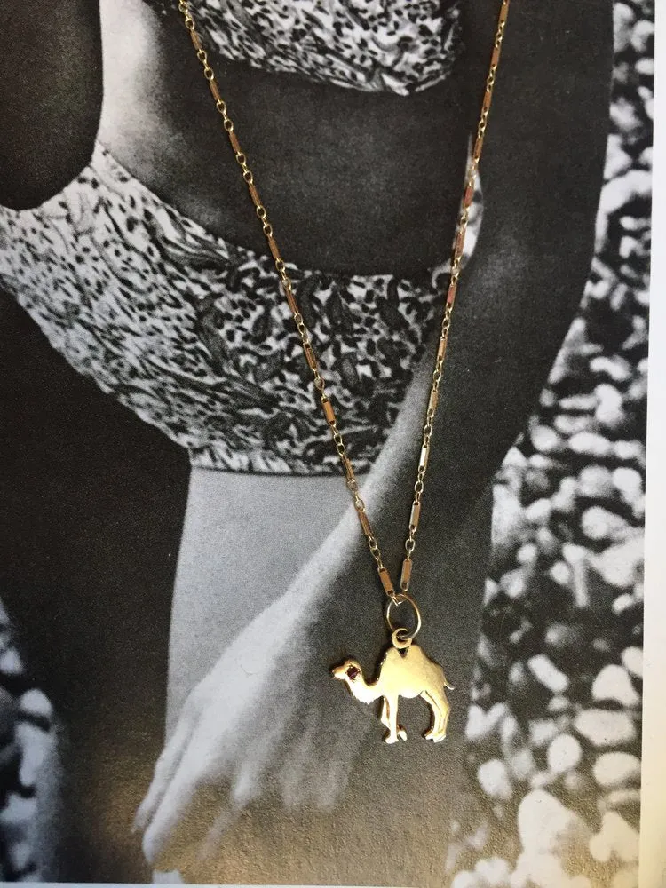 Solid Gold Camel 14k Necklace