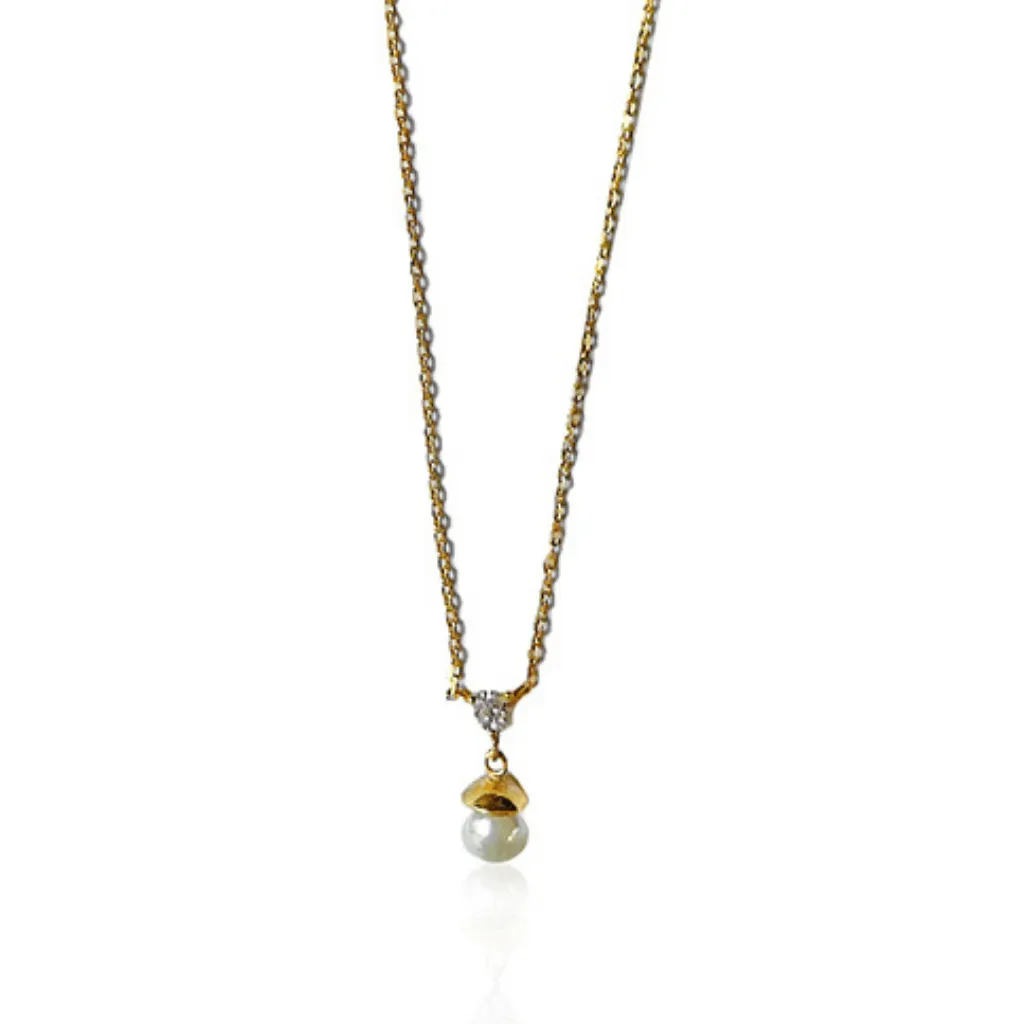 Solid Gold Pearl Necklace