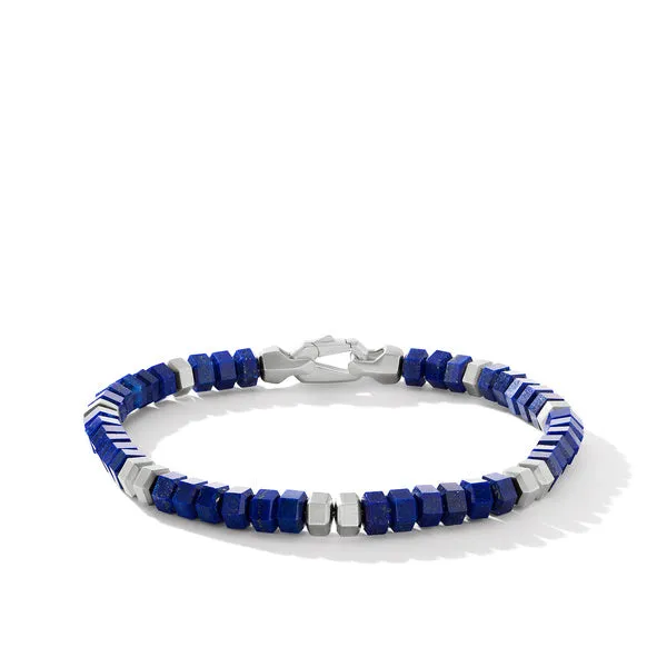 Spiritual Beads Hex Bracelet with Lapis, Size Large