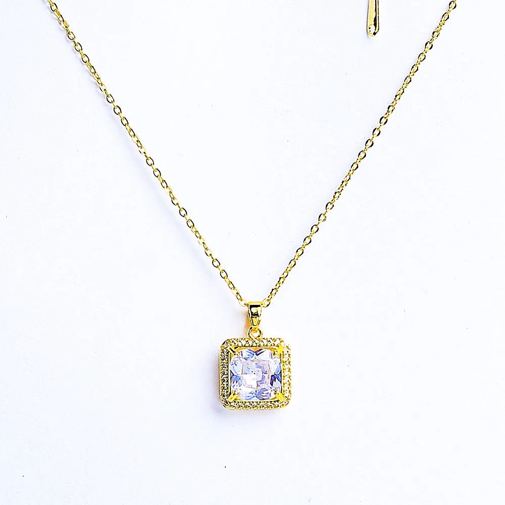 Square Square Gemstone Necklace  - Fluffy