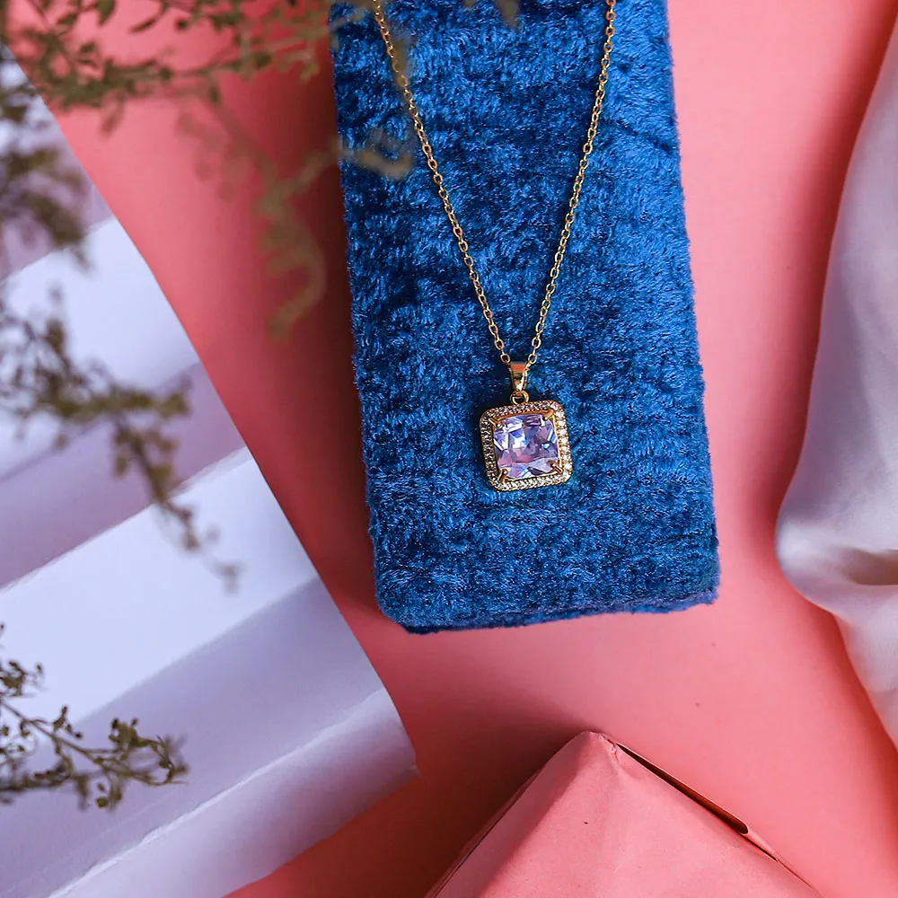 Square Square Gemstone Necklace  - Fluffy