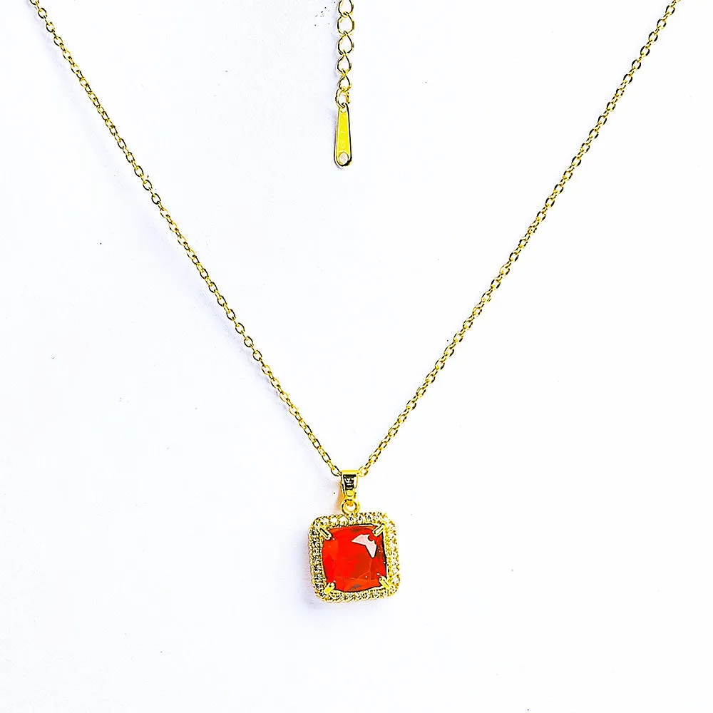 Square Square Gemstone Necklace  - Fluffy