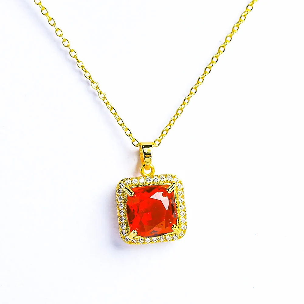 Square Square Gemstone Necklace  - Fluffy