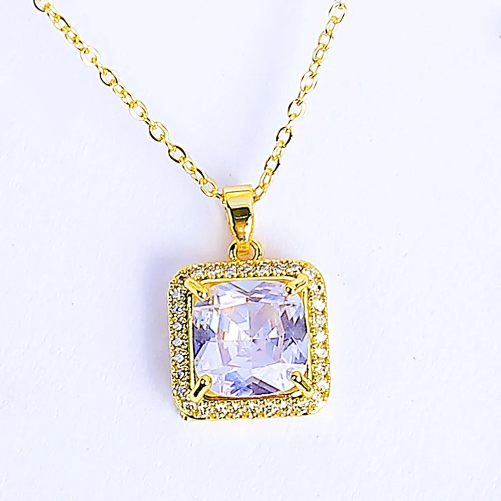 Square Square Gemstone Necklace  - Fluffy