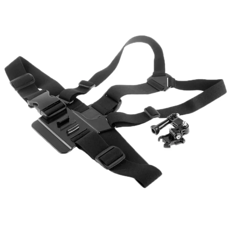 ST-25 Adjustable Body Chest Strap Mount Belt Harness with Buckle Bracket Screw for GoPro, Insta360, DJI and Other Action Cameras(Black)