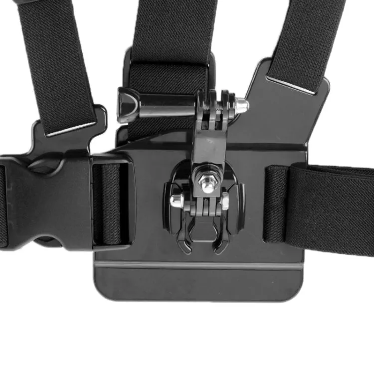 ST-25 Adjustable Body Chest Strap Mount Belt Harness with Buckle Bracket Screw for GoPro, Insta360, DJI and Other Action Cameras(Black)