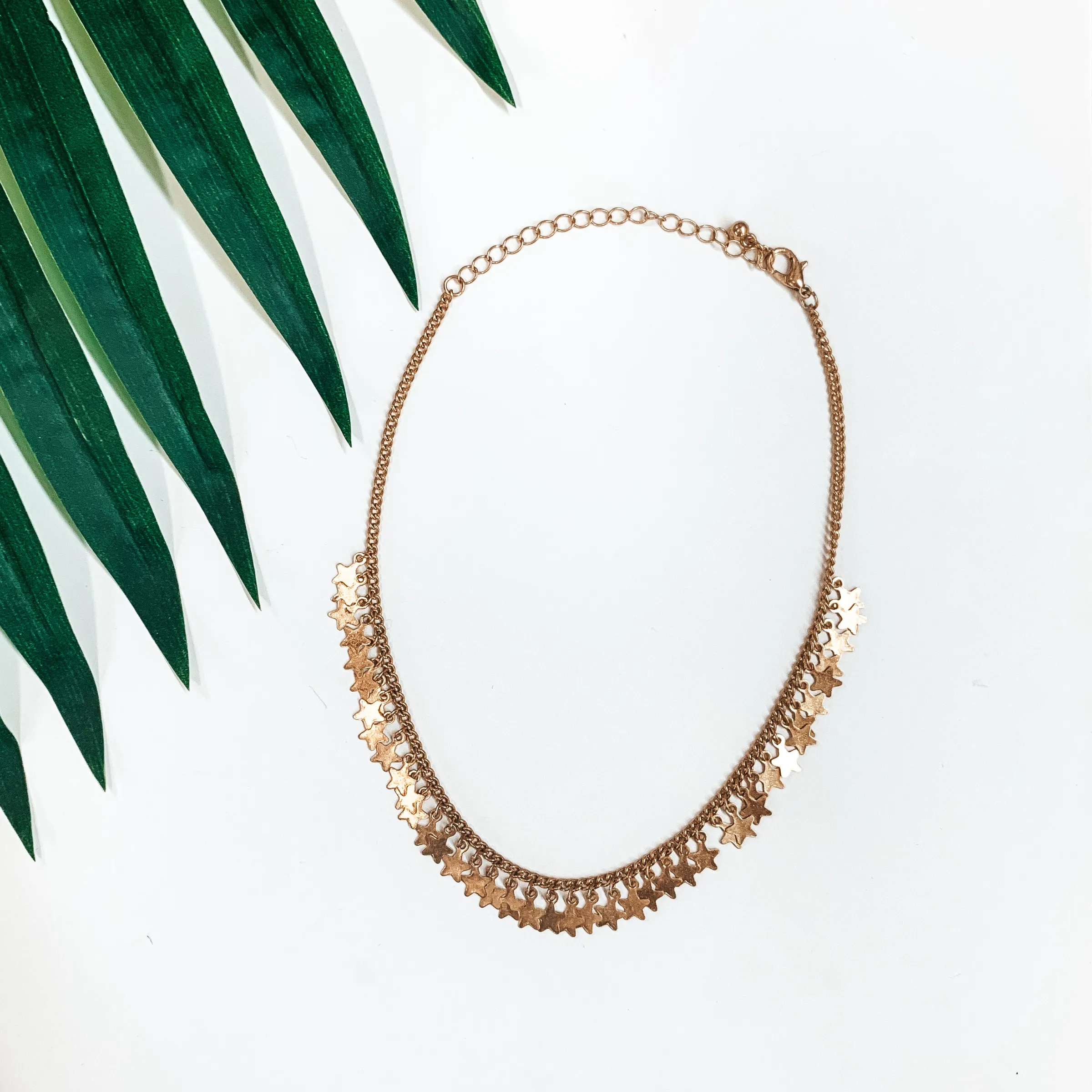 Star Dust Choker Necklace in Matte Gold