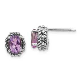 Sterling Silver 1.50 Carat Amethyst Earrings