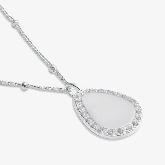 Sterling Silver Amazing Auntie Pebble Pave 46cm   5cm Necklace JJS0016