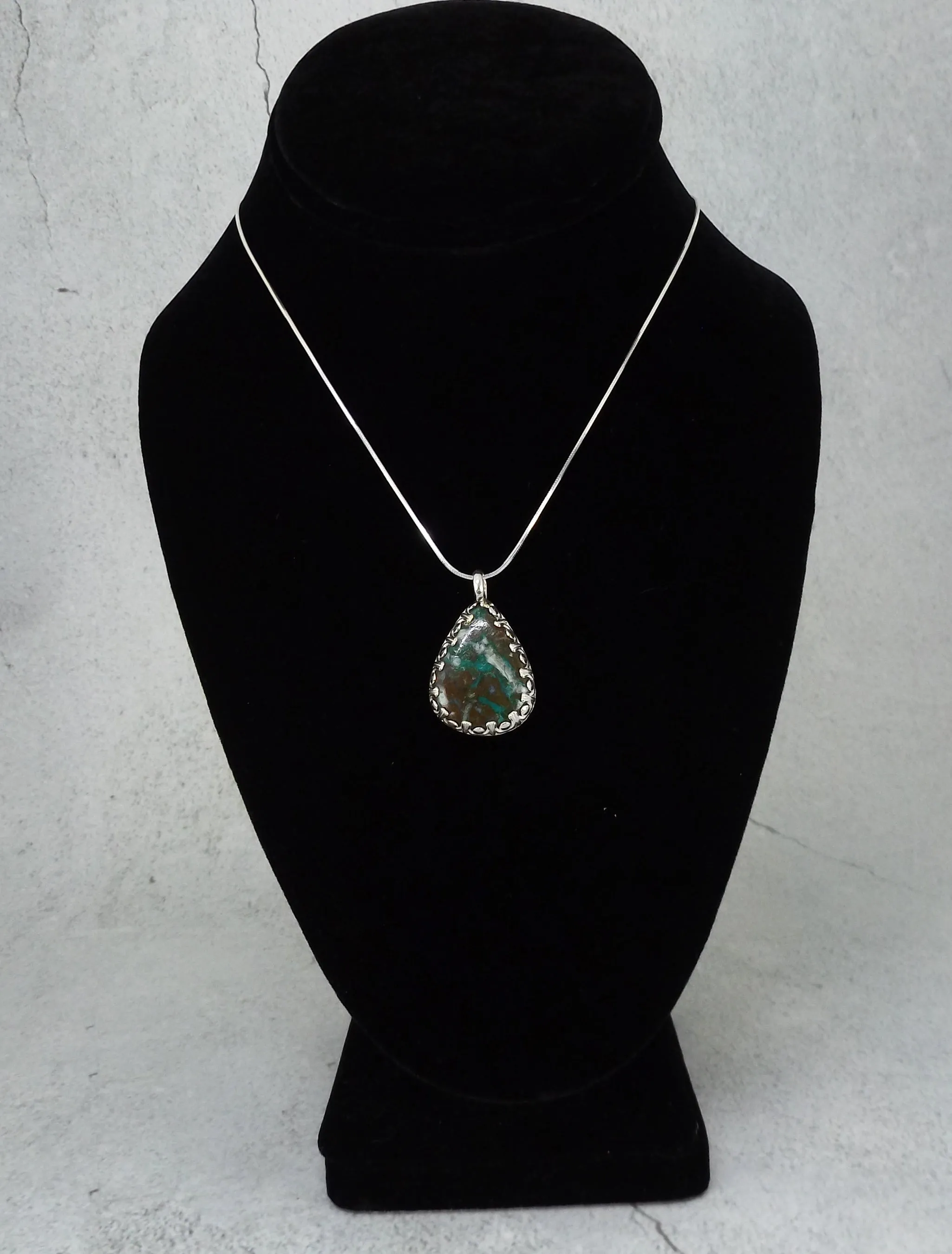 Sterling Silver Chrysocolla Pendant Necklace