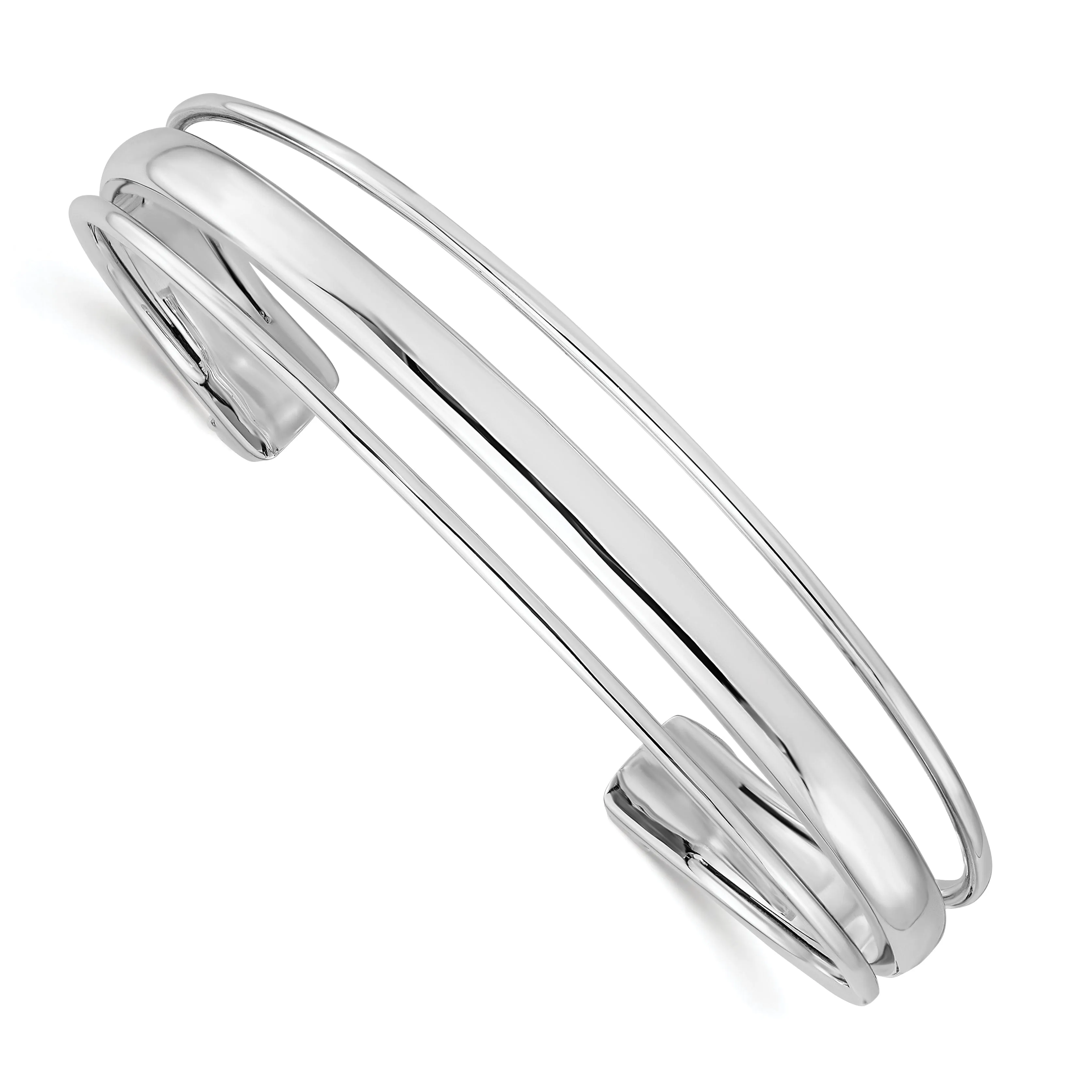 Sterling Silver Polished Fancy Slip-on Bangle