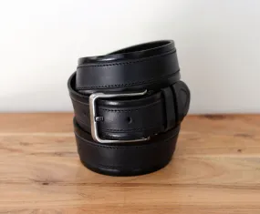 Stitched Leather Belt Black