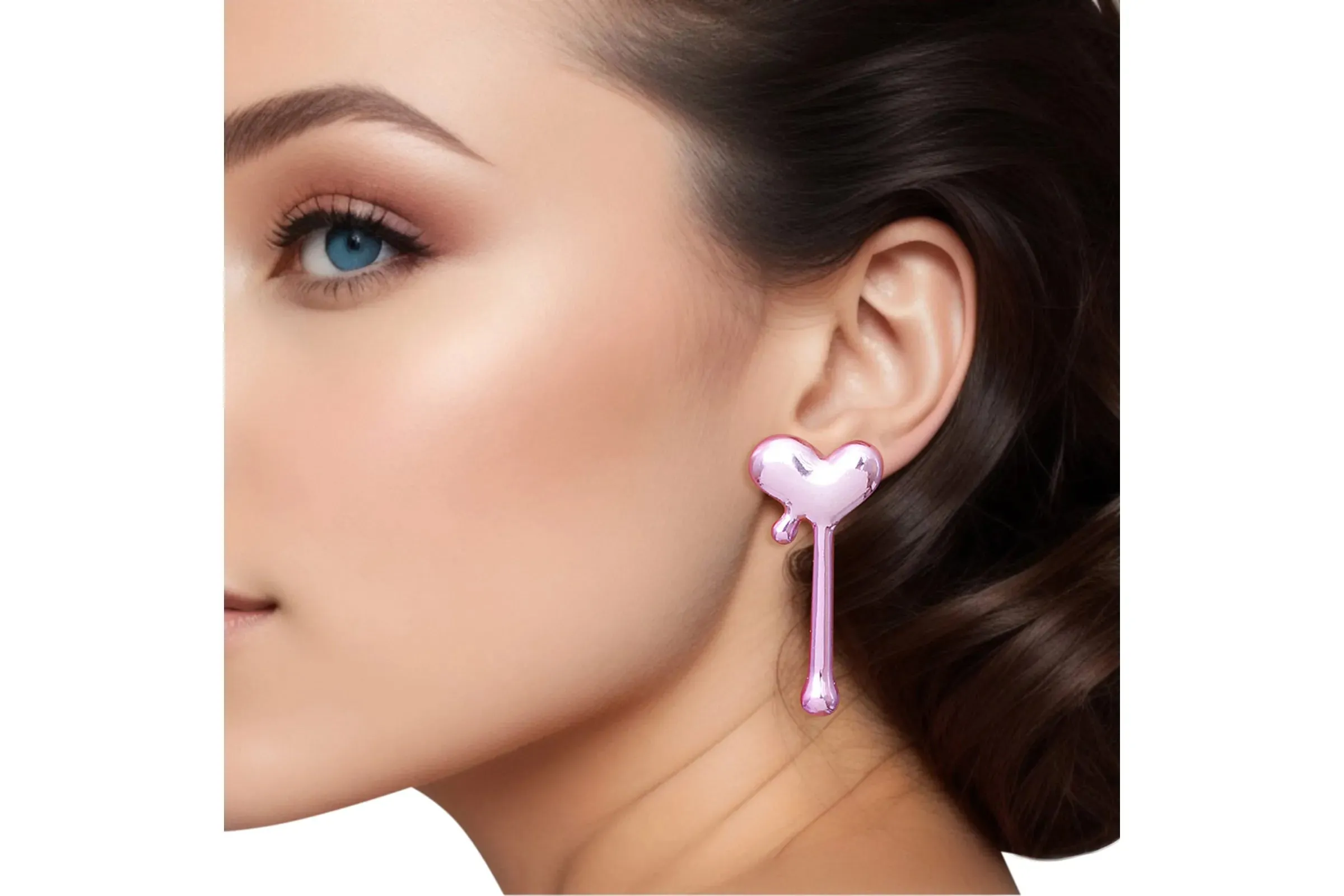 Stud Small Dripping Heart Earrings for Women